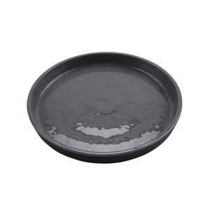 GET Roca Glazed Gray/Black Melamine 7in dia. Dinner Plate - 2dz - RP-7-GRS/BKM 
