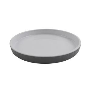 GET Roca Glazed White/Gray Melamine 7in dia. Dinner Plate - 2dz - RP-7-WS/GRM 