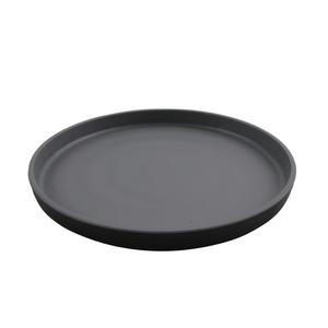 GET Roca Gray/Black Melamine 9in dia. Dinner Plate - 1dz - RP-9-GRM/BKM 