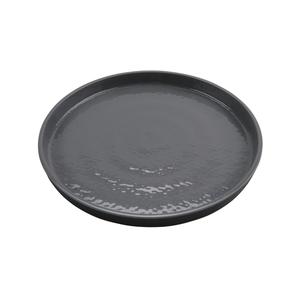 GET Roca Glazed Gray/Black Melamine 9in dia. Dinner Plate - 1dz - RP-9-GRS/BKM 