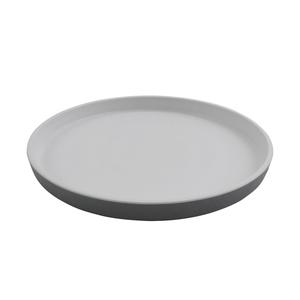 GET Roca Balance White/Gray Melamine 9in dia. Dinner Plate- 1dz - RP-9-WM/GRM 