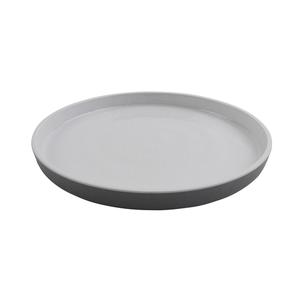 GET Roca Glazed White/Gray Melamine 9in dia. Dinner Plate - 1dz - RP-9-WS/GRM 
