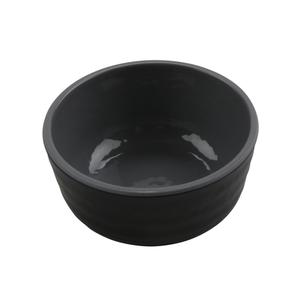 GET Roca Glazed Gray/Black Melamine 3oz Sauce Dish - 6dz - RR-3-GRS/BKM 