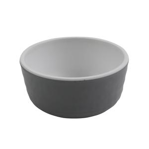 GET Roca Balance White/Grey Melamine 3oz Sauce Dish - 6dz - RR-3-WM/GRM 