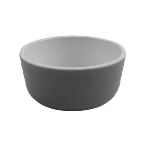 GET Roca Glazed White/Grey Melamine 3oz Glazed Dish - 6dz - RR-3-WS/GRM 