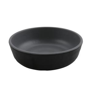 GET Roca Shallow Grey/Black Melamine 4oz Side Dish - 4dz - RR-5-GRM/BKM 