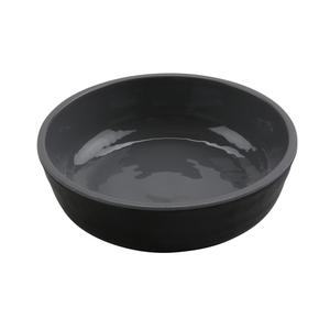 GET Roca Glazed Gray/Black Melamine 4oz Shallow Side Dish - RR-5-GRS/BKM 