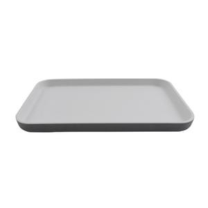 GET Roca White/Gray Melamine 12" x 8" Rectangular Plate - 1 Doz - RS-128-WM/GRM
