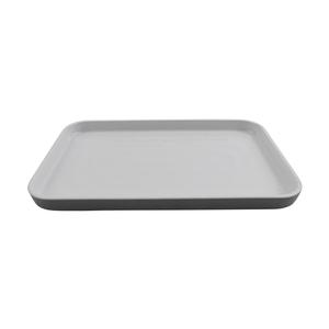 GET Roca White/Gray Melamine 12" x 8" Rectangular Platter- 1 Doz - RS-128-WS/GRM