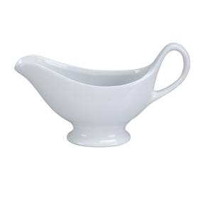 Yanco China Accessories White Porcelain 3.5 oz. Sauce Boat w/ Handle - SB-3