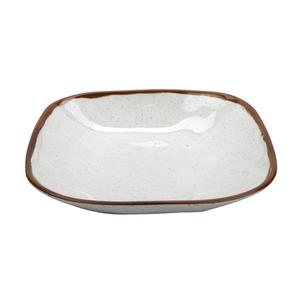 GET Rustic Mill Cream Melamine 1.5 qt. Square Irregular Bowl - SB-48-RM
