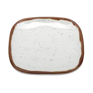 GET Rustic Mill Cream Melamine 4in Square Irregular Plate - 4dz - SCS-4-RM 