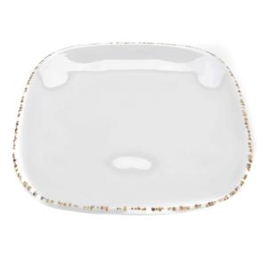 GET Urban Mill Cream Melamine 4in Square Irregular Plate - 4dz - SCS-4-UM 