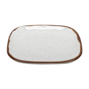 GET Rustic Mill Cream Melamine 6in Irregular Square Plate - 2dz - SCS-6-RM 