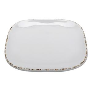 GET Urban Mill Cream Melamine 9.5" Square Irregular Plate- 1 Doz - SCS-9-UM