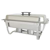 Thunder Group 8 Quart Full Size Stainless Steel Chafer w/ Folding Stand - SLRCF001F