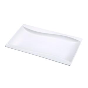 Yanco China Sea Wave Bone White Porcelain 13in x 8.25in Rectamgular Plate - SW-213 