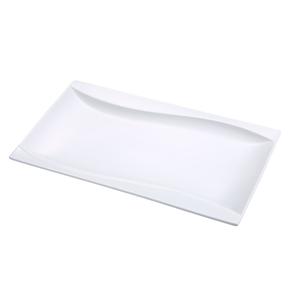 Yanco China Sea Wave Bone White Porcelain 15.75"x 9.25"Rectangular Plate - SW-216