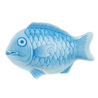 Thunder Group 14" Blue Festive Fish Melamine Fish Platter - 1 Doz - 1400CFB