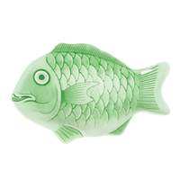 Thunder Group 14in Light Green Festive Fish Melamine Fish Platter - 1dz - 1400CFG 
