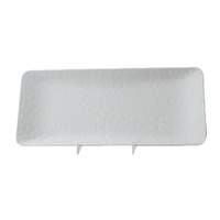 Thunder Group 11-1/4in x 5in White Classic Melamine Wave Edge Plate - 1dz - 24110WT 