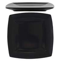 Thunder Group 4-1/2in X 4-1/2in Classic Melamine Square Plate - Blk - 1dz - 29004BK 