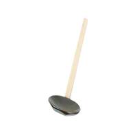 Thunder Group 3" x 8-1/2" Black Bamboo Solid Soup Serving Spoon - 30-28