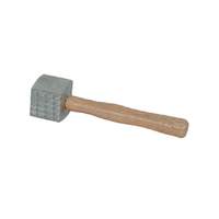 Thunder Group 12in Aluminum 2-Sided Meat Tenderizer with Wood Handle - ALMTW001 