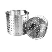 Thunder Group Aluminum Perforated Steamer Basket with Lift Pail Handle - ALSKBK006 
