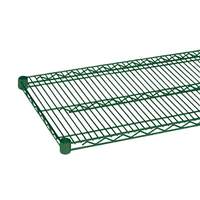 Thunder Group 21in x 54in Green Epoxy Coated Wire Shelf with Sleeve Clips - CMEP2154 