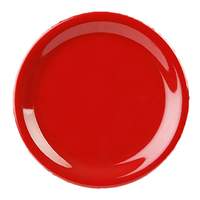 Thunder Group 10-1/2" Diameter Pure Red Wide Rim Melamine Plate - 1 Doz - CR010PR