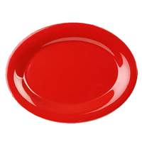 Thunder Group 12in x 9in Oval Pure Red Melamine Platter - 1dz - CR212PR 