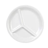 Thunder Group 10-1/4in White 3 Compartment Melamine Plate - 1dz - CR710W 