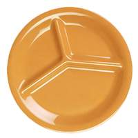 Thunder Group 10-1/4in Yellow 3 Compartment Melamine Plate - 1dz - CR710YW 