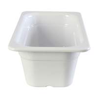 Thunder Group 1/4 Size White Melamine Stackable Food Pan - 4in Deep - GN1144W 