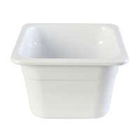 Thunder Group 1/6 White Melamine Stackable Food Pan - 4in Depth - GN1164W 