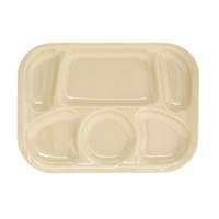 Thunder Group 13in x 9-1/2in Tan 6 Compartment Melamine Tray - 1dz - ML803T 