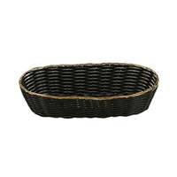 Thunder Group 8-1/4inx4-1/4inx2in Black Plastic Woven Stackable Basket - PLBB850G 