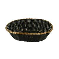Thunder Group 9-1/4inx7inx2-1/4in Black Plastic Woven Stackable Basket - PLBB900G 