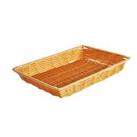 Thunder Group 14in x 10in x 2in Natural Tan Polyproylene Rectangular Basket - PLBN1410T 