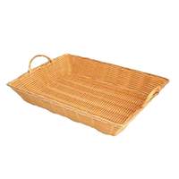 Thunder Group 16in x 11in x 3in Natural Tan Polyproylene Rectangular Basket - PLBN1611T 