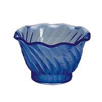 Thunder Group 5oz Blue Plastic Swirl Tulip Dessert Dish - 1dz - PLDS005B 