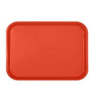 Thunder Group 14in x 17-3/4in Red Polypropylene Fast Food Tray - PLFFT1418RD 