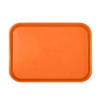 Thunder Group 12in x 16-1/4in Orange Polypropylene Fast Food Tray - PLFFT1216RR 