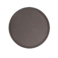 Thunder Group 11in dia Fiberglass Round Non Skid Serving Tray - Brown - PLFT1100BR 