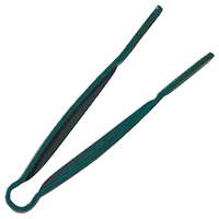 Thunder Group 12in Green Polycarbonate Flat Grip Serving Tong - PLFTG012GR 