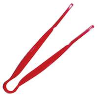 Thunder Group 12in Red Polycarbonate Flat Grip Serving Tong - PLFTG012RD 