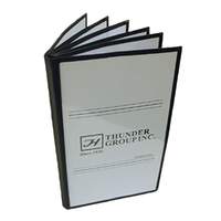 Thunder Group 7-1/2in x 13-1/4in Black 6 Page Book Fold Laminate Menu Cover - PLMENU-6TGI 