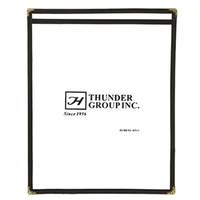 Thunder Group 8-1/2in x 11in Black Single Pocket Laminate Menu Cover - PLMENU-1BL 