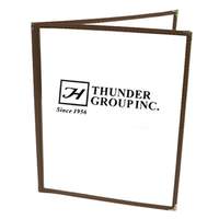 Thunder Group 8-1/2in x 11in Brown Double Fold Laminate Menu Cover - PLMENU-2BR 